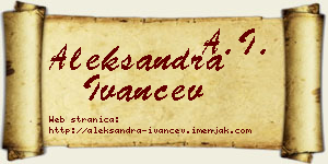 Aleksandra Ivančev vizit kartica